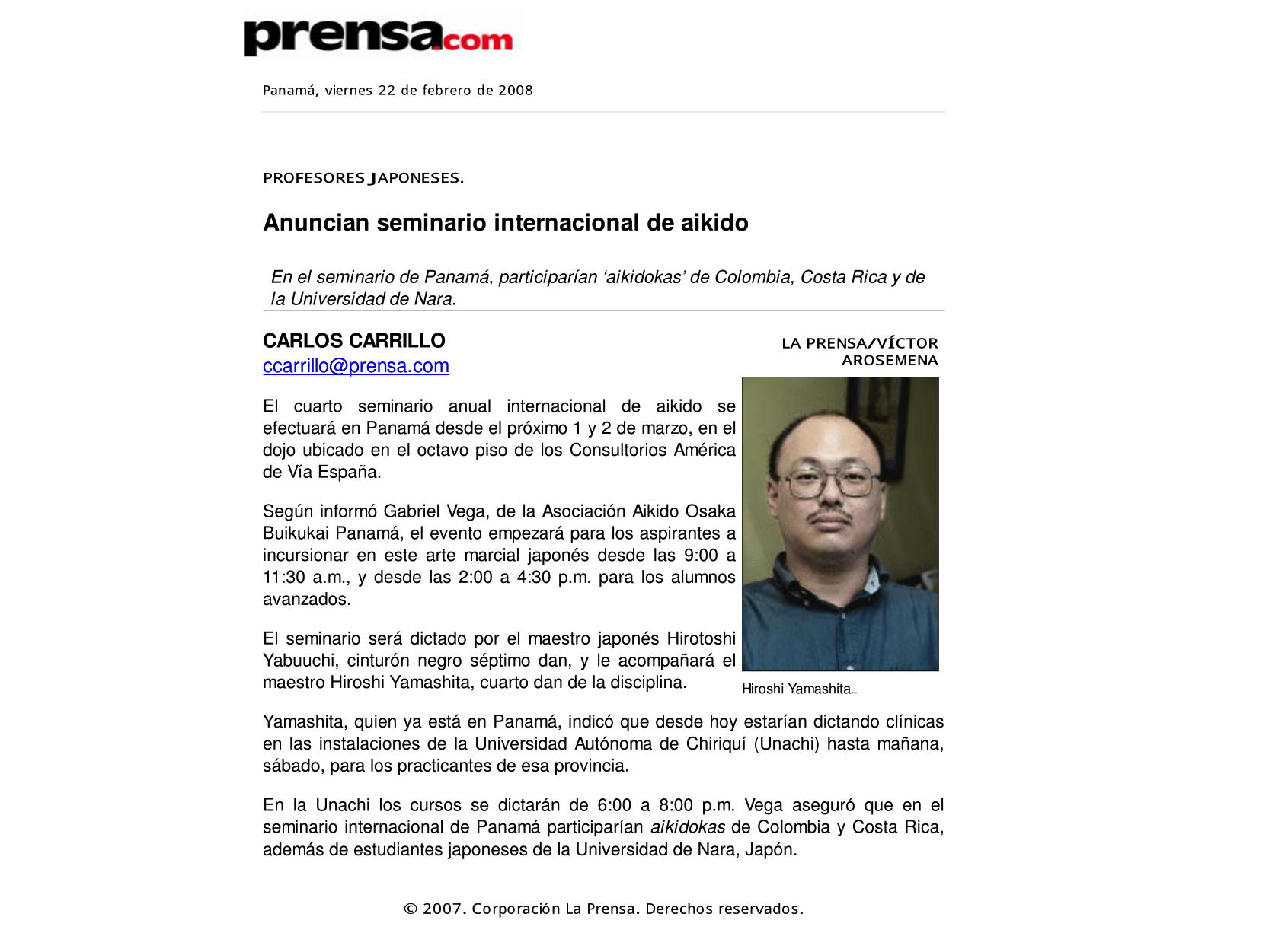 Seminario internacional de aikido en Panamá 2008