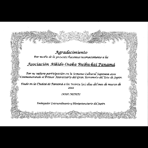 Certificado Embajada de Japón